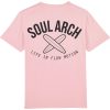 womens cross boards pink t shirt back