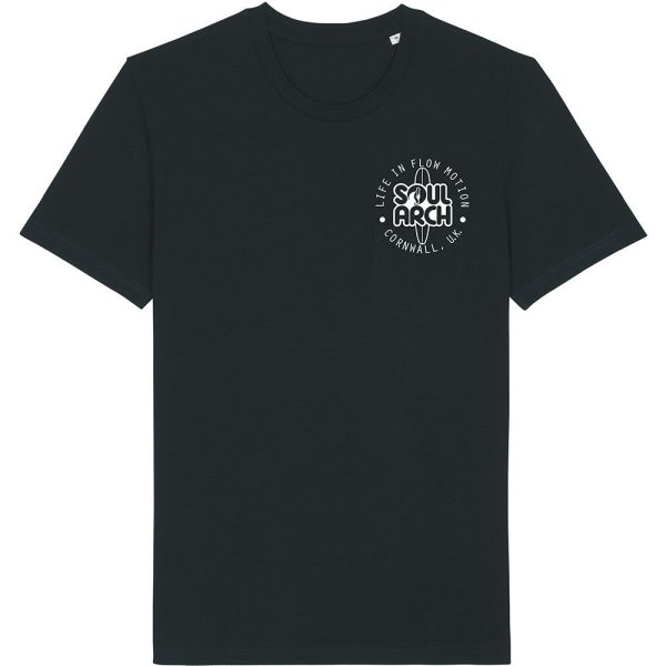 round breast black t shirt