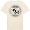 halftone logo natural t shirt back