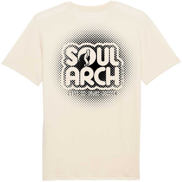 halftone logo natural t shirt back